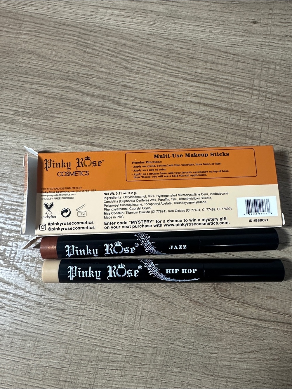 Pink Rose Jazz & Hip Hop Multi-Use Makeup Sticks - Brown & Cream